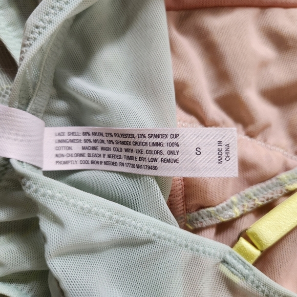 Auden Womens Pastel Floral Lace Thong Negligee/Teddy |S| |NWT| - Picture 8 of 11